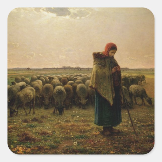 Adesivo Quadrado Shepherdess com seu bando, 1863 (Frente)