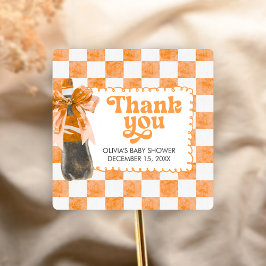 Adesivo Quadrado She's Ready to Pop Baby Shower