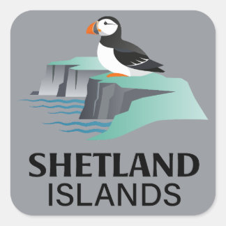 Adesivo Quadrado Shetland Islands Scotland United Kingdom