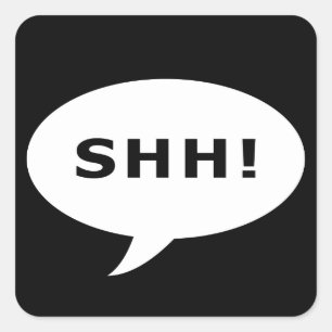 Adesivo Quadrado shh! bolha cómica do partido de surpresa