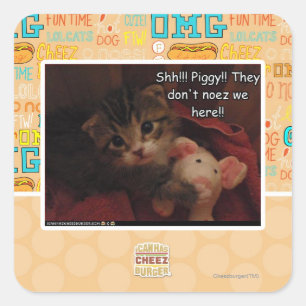 Adesivo Quadrado Shh!!! Leitão!!