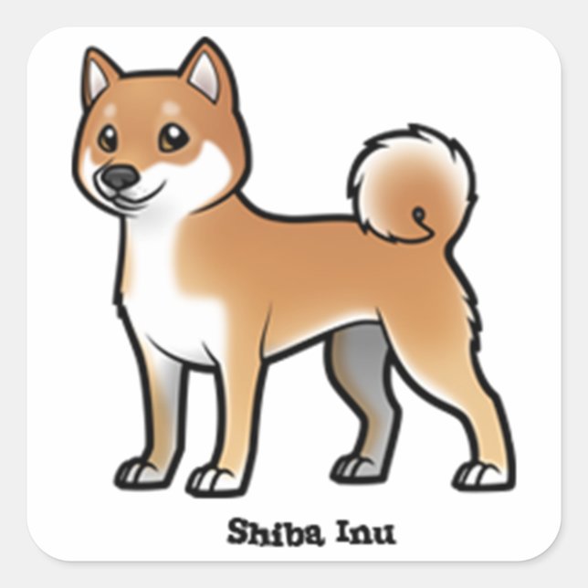 Adesivo Quadrado shiba inu (Frente)