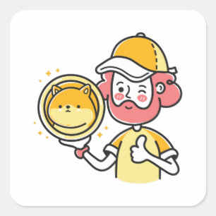 Adesivo Quadrado Shiba Inu Holder