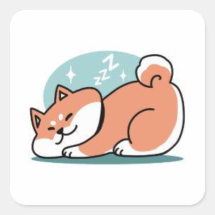 Adesivo Quadrado Shiba Inu Relaxa Arte: Apenas uma Shiba Mentira Ba