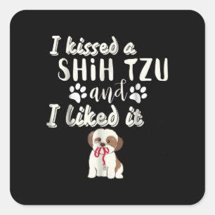 Adesivo Quadrado Shih Tzu   Eu Beijei Um Shih Tzu E Gostei Dele