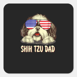 Adesivo Quadrado Shih Tzu | Presente de Pai Shih Tzu