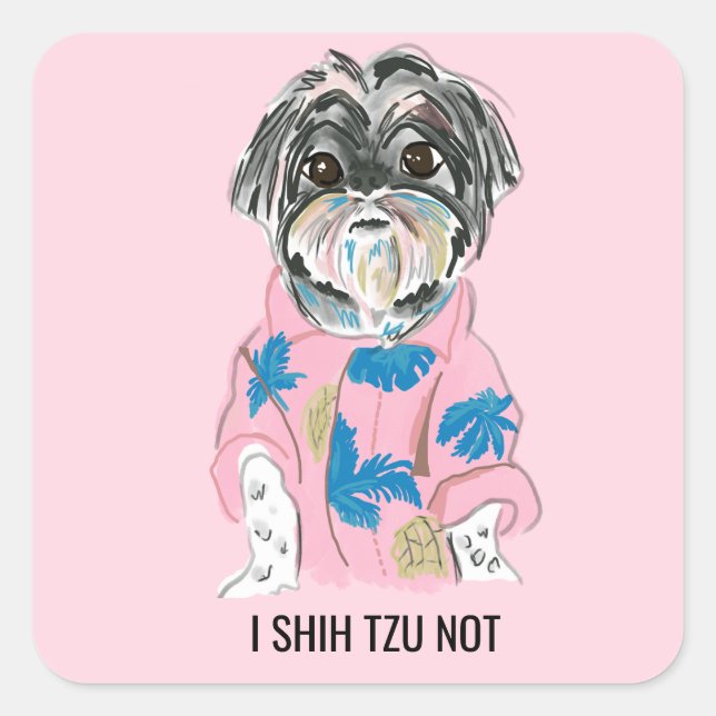 ADESIVO QUADRADO SHIHTZU DE CÃO PERSONALIZADO ADICIONAR O SEU (Frente)