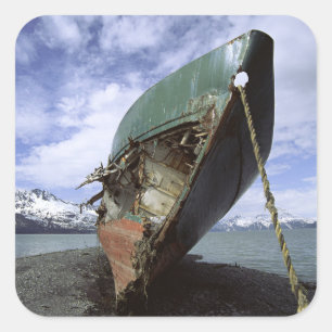 Adesivo Quadrado Shipwreck na costa