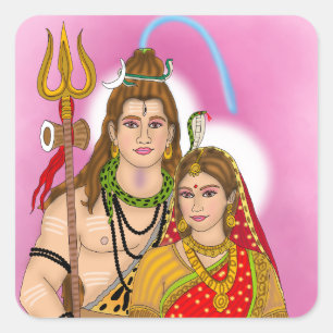 Adesivo Quadrado Shiv Parvati Sticker
