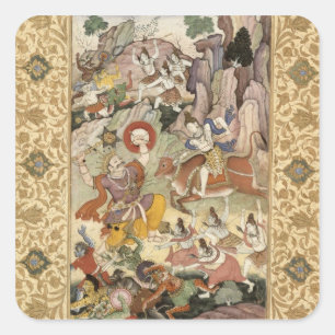 Adesivo Quadrado Shiva matando o Demon Andhaka, c.1585-90