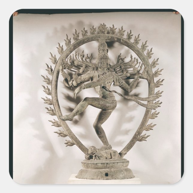 Adesivo Quadrado Shiva Nataraja, dravidiano (Frente)