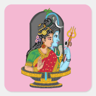 Adesivo Quadrado Shiva Parvati Divine Couple Sticker – Eternal Love
