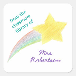 Adesivo Quadrado Shooting star personalized teacher bookplate