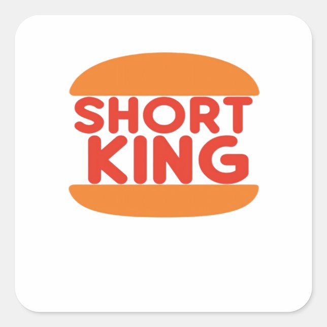 Adesivo Quadrado Short King Funny Minimal Design (Frente)