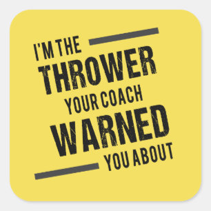 Adesivo Quadrado Shot Put Discus Javelin Hammer Thrower Stickers