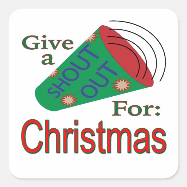 Adesivo Quadrado Shout Out para o Natal (Frente)
