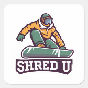 Adesivo Quadrado Shred University Snowboard