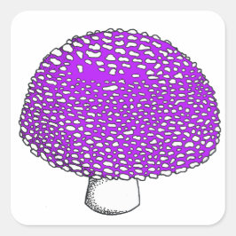 Adesivo Quadrado Shroom de fungos do Ultraviolet Mushroom