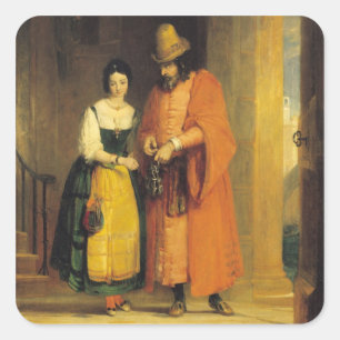 Adesivo Quadrado Shylock e Jessica "do comerciante de Veneza",