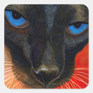 Adesivo Quadrado Siamese Cat