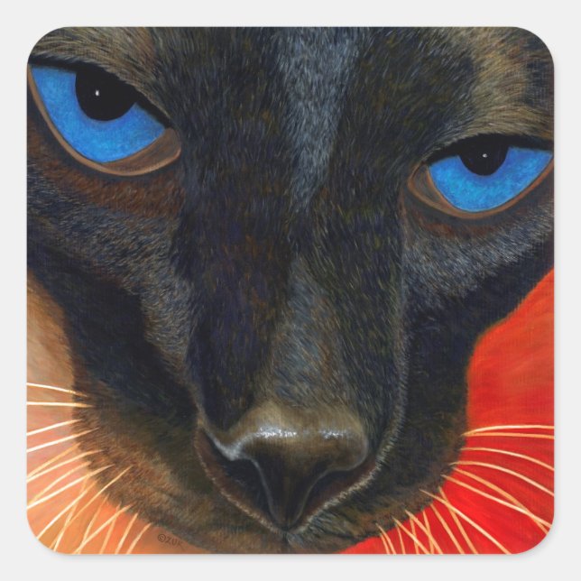 Adesivo Quadrado Siamese Cat (Frente)