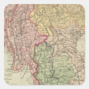 Adesivo Quadrado Sião, Birmânia e Anam