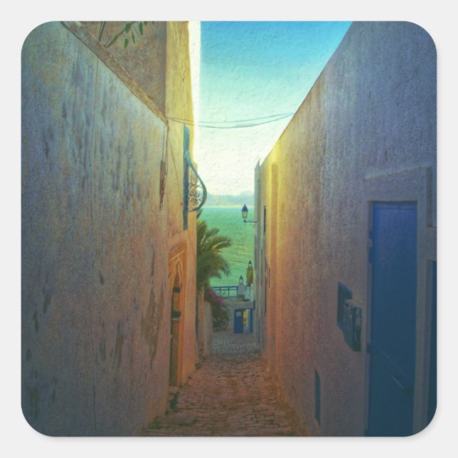 Adesivo Quadrado Sidi Bou Said Laneway (Frente)