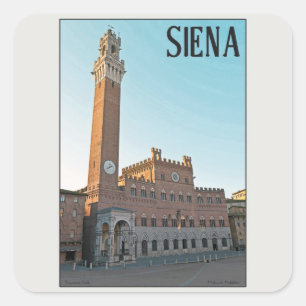 Adesivo Quadrado Siena - manhã de Palazzo Pubblico