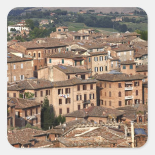 Adesivo Quadrado Siena recolhida fotografia, Italia. Um pode ver