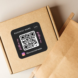 Adesivo Quadrado Siga-nos no Código QR do Instagram Logo de Mídia S