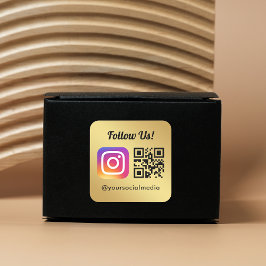 Adesivo Quadrado Siga-nos no Instagram Código QR de Mídia Social Si