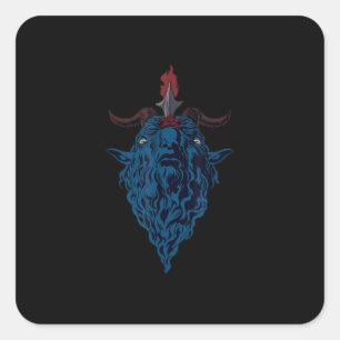 Adesivo Quadrado Sigil Of Baphomet Goat Of Mendes Satan Dark Goth