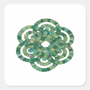 Adesivo Quadrado Signature Green GREEN SPHERE ORBIT Design de Etiqu