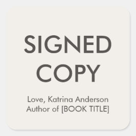 Adesivo Quadrado Signed Copy Book Author Authograph Indie