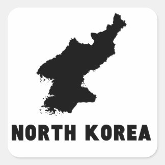 Adesivo Quadrado Silhouette da Coreia do Norte