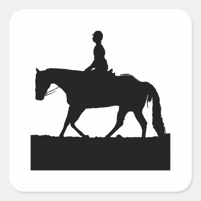 Adesivo Quadrado Silhouette de Cavalo (Frente)