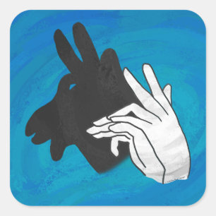 Adesivo Quadrado Silhouette Mão Billy Goat Blue