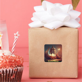 Adesivo Quadrado Silhouette mesquita Ramadan Mubarak