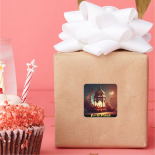 Adesivo Quadrado Silhouette mesquita Ramadan Mubarak