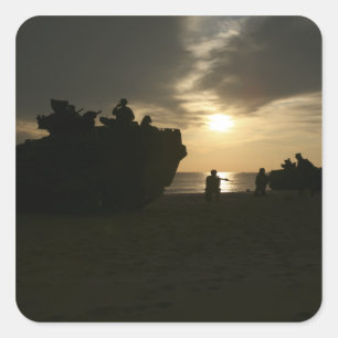 Adesivo Quadrado Silhouette of Marines