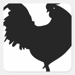 Adesivo Quadrado Silhouette Rooster