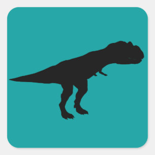 Adesivo Quadrado Silhueta de dinossauro Alossauro Dino