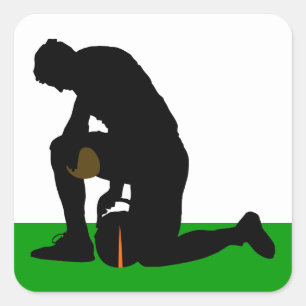 Adesivo Quadrado silhueta de jogador de futebol