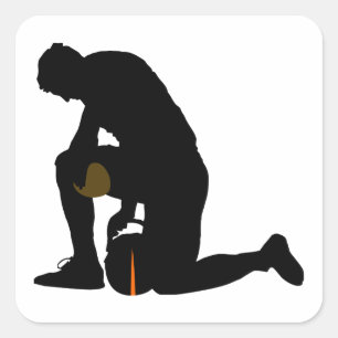 Adesivo Quadrado silhueta de jogador de futebol