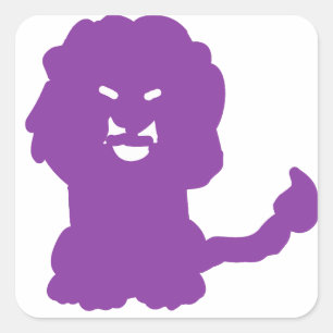 Adesivo Quadrado Silhueta de Leão Animal Roxo