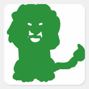 Adesivo Quadrado Silhueta de Leão Verde