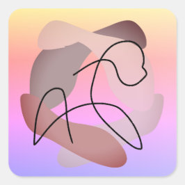 Adesivo Quadrado Silhueta de Serenidade: A Beleza de um Cavalo Livr