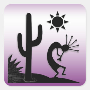 Adesivo Quadrado Silhueta Kokopelli