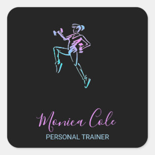 Adesivo Quadrado silhueta-malhação preto