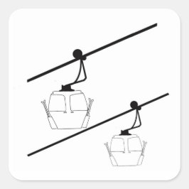 Adesivo Quadrado Silhueta negra de gondolas